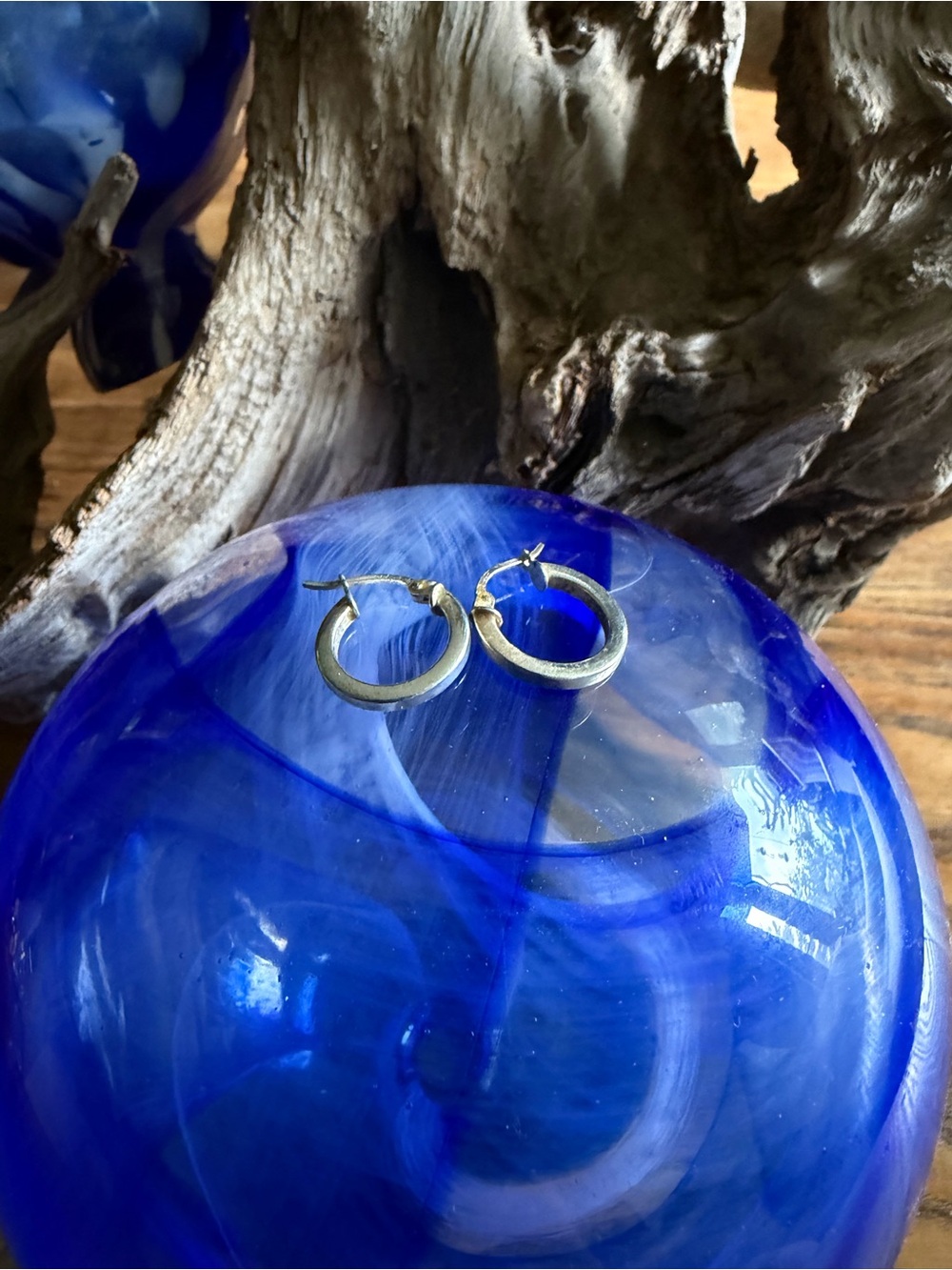 Sterling Silver Hoop Earrings With Hinge Snap Closure
